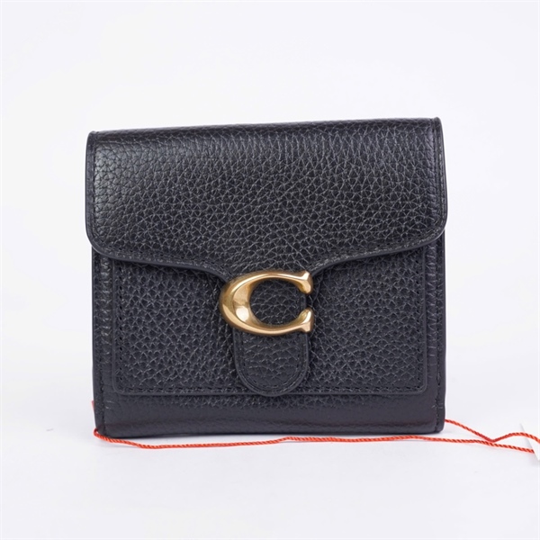 Ví Coach đen gập 3 C lớn KG+