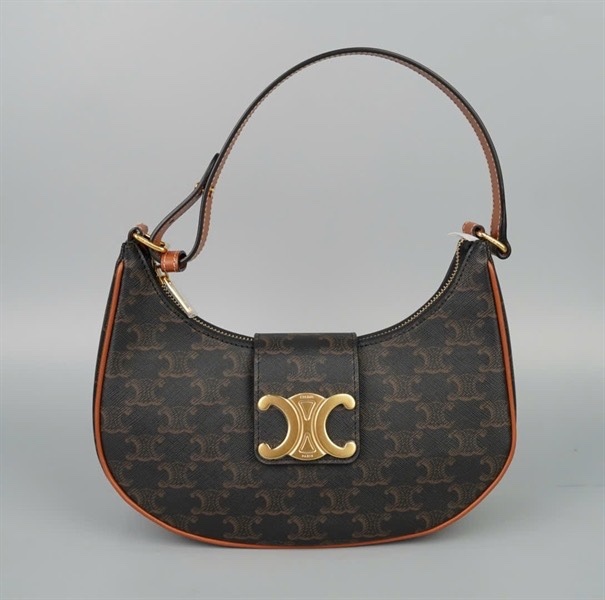 Túi Celine Triomphe nâu bán nguyệt (F-GA-3203 D-AT-2283) sz25 (A-T) KG+