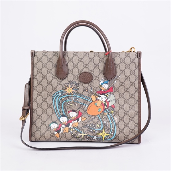 Túi GG Tote xám in họa tiết (A033777424) sz31 (LN) KG+