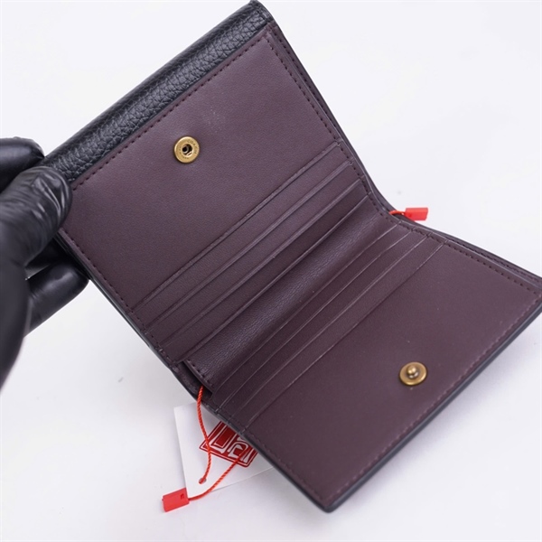 Ví Coach đen gập 3 C lớn KG+