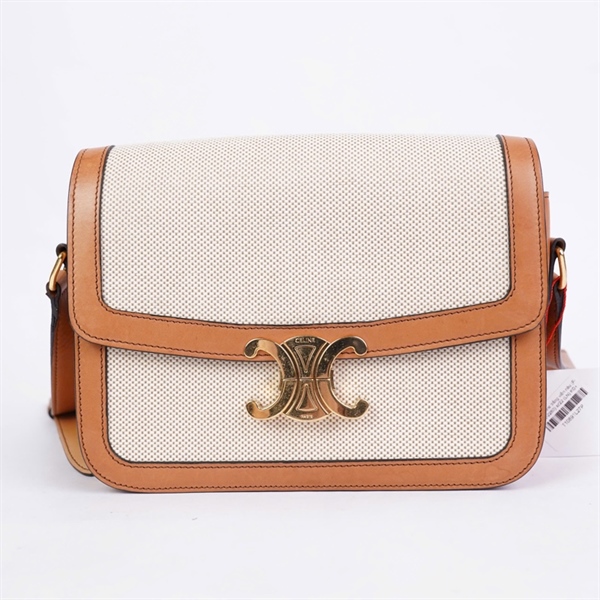 Túi Celine trắng viền nâu (F-CE-2260) sz22 (LN) KG+