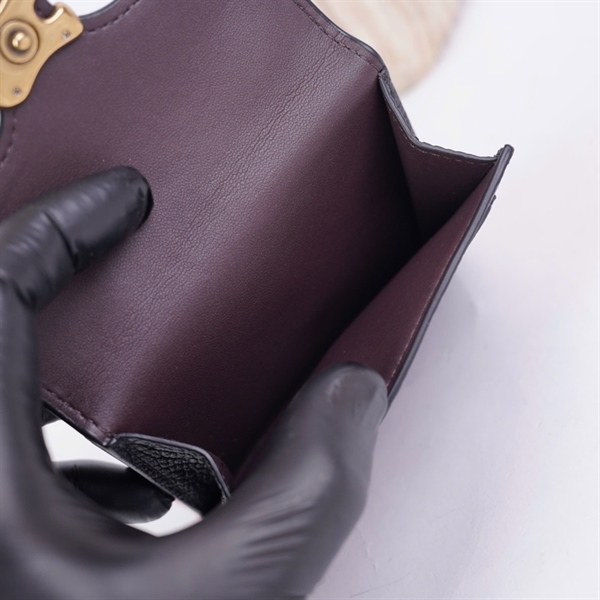 Ví Coach đen gập 3 C lớn KG+