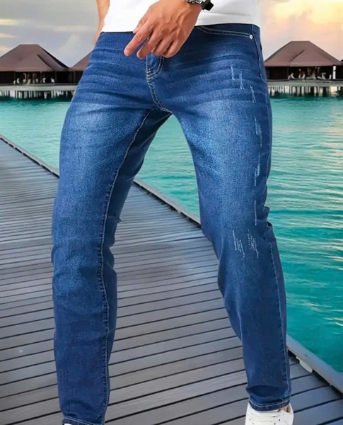 Quân Jean Nam mẫu mới Xanh bạc xước Chất liệu Co Giăn Tốt Form Dáng Chuẩn Size MDenim Menswear Pants Có Tui