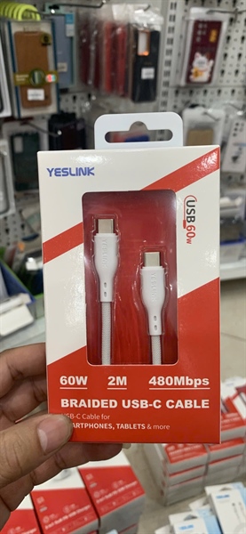 Cáp YESLINK 60W C-C 2M