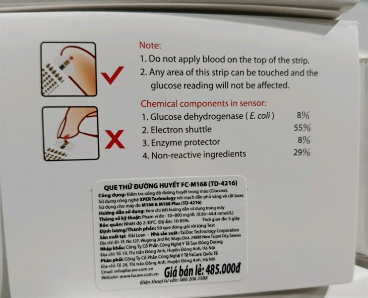 Que thử đường huyết TD-4216 (FC-M168) (Hộp 50 Test + 50 kim) - Taiwan 2