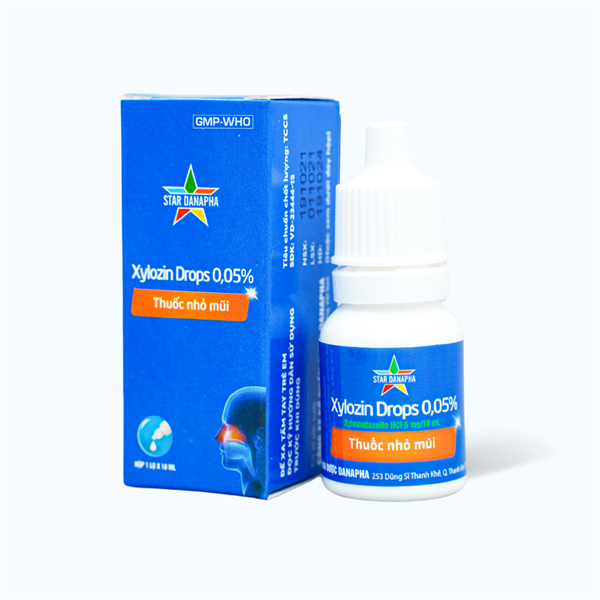 Thuốc nhỏ mũi Xylozin drops 0,05% 10ml (Cọc 10 lọ) - Danapha