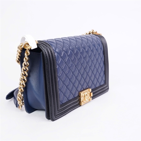 Túi Chanel Boy xanh (23367646) sz28 (A-T) KG+