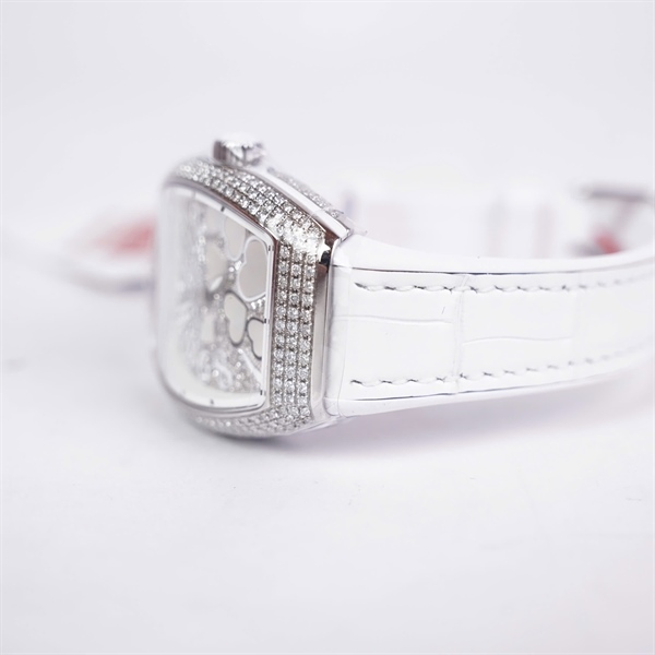 Đồng hồ Franck Muller trắng mặt trái tim (No2869) sz34 (HC) KG+