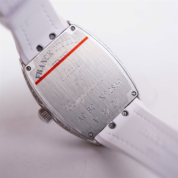 Đồng hồ Franck Muller trắng mặt trái tim (No2869) sz34 (HC) KG+