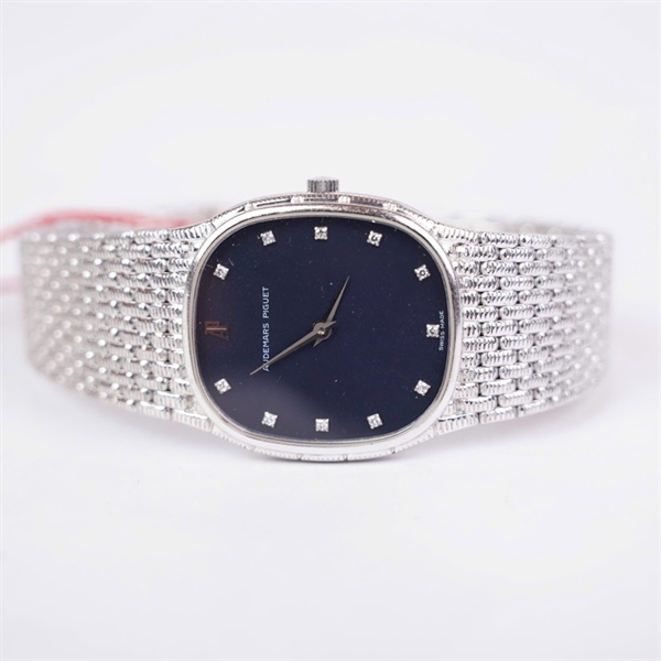 Đồng hồ Audemars Piguet bạc mặt xanh đen (C73116) sz30 (HC) KG+