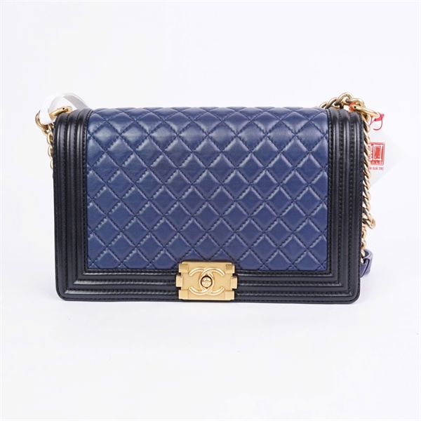 Túi Chanel Boy xanh (23367646) sz28 (A-T) KG+