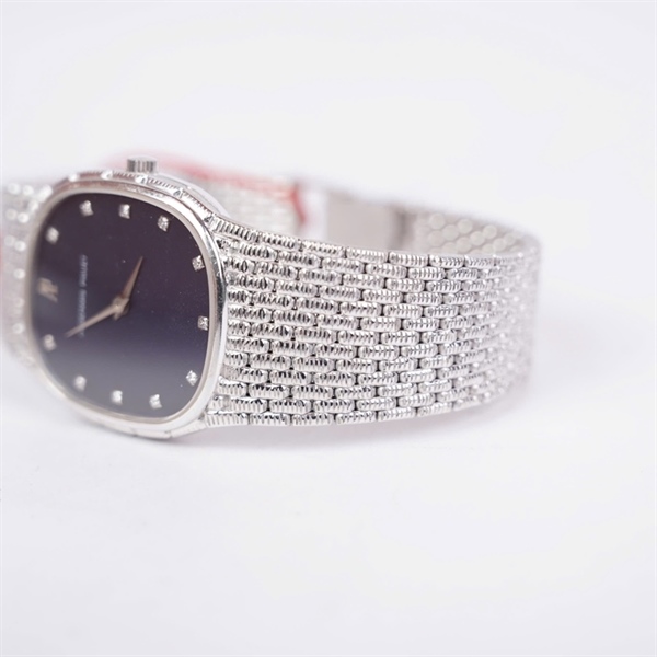 Đồng hồ Audemars Piguet bạc mặt xanh đen (C73116) sz30 (HC) KG+