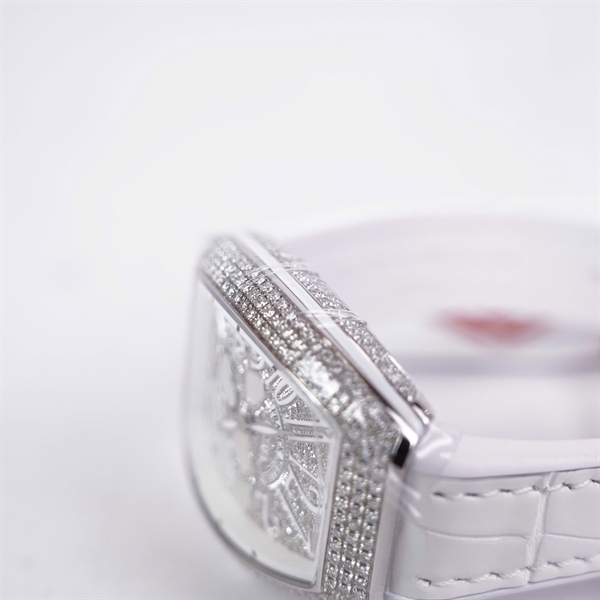 Đồng hồ Franck Muller trắng mặt trái tim (No2869) sz34 (HC) KG+