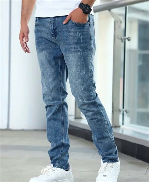Quần Jean Nam Xanh Bạc Xước Mẫu mới 2025 MS114 - Menswear Pants Có Túi Form Slimfit Chất Liệu Jeans Co Dãn