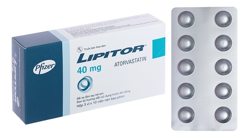 Thuốc Lipitor 40mg Đức Thuốc hạ mỡ máu (H*3vỉ*10viên) (Viên)
