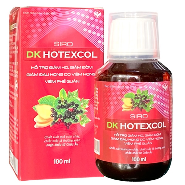Siro DK Hotexcol (hỗ trợ giảm ho, giảm đờm) - chai 100ml - ADC - Dân Khang