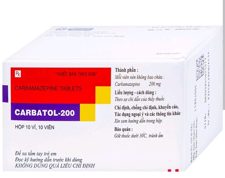 Thuốc Carbamazepine Carbatol 200mg Ân Độ thuốc hệ thần kinh (H*10vỉ*10viên)