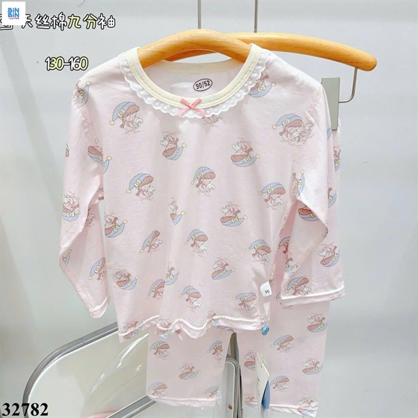 32782-Bộ tencel TD cô bé sweatdream hồng