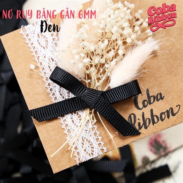 Nơ ruy băng gân bề rộng cỡ 6mm (0.6cm), KHÔNG GHIM CÀI, gân cao cấp 2 mặt, nhiều màu