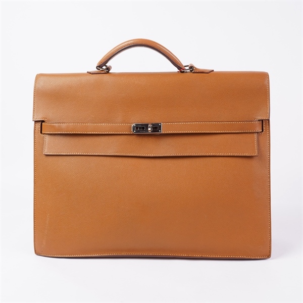 Túi Hermes Kelly Homme nâu kèm ổ+2 chìa sz37 (HN) KG+ stamp k (2007)