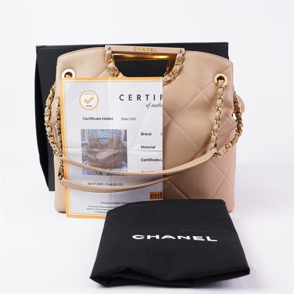 Túi Chanel Tote nude kèm ví (29652391) sz28 (HN) KG+