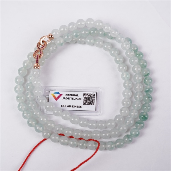 Chuỗi băng hoa bay Jadeite a Myanmar li 6.5mm 108 hạt (834356)+