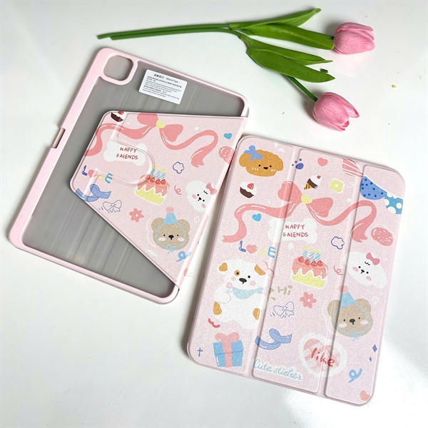 Ốp iPad xoay 360 họa tiết cute 2 - Gen 10/11