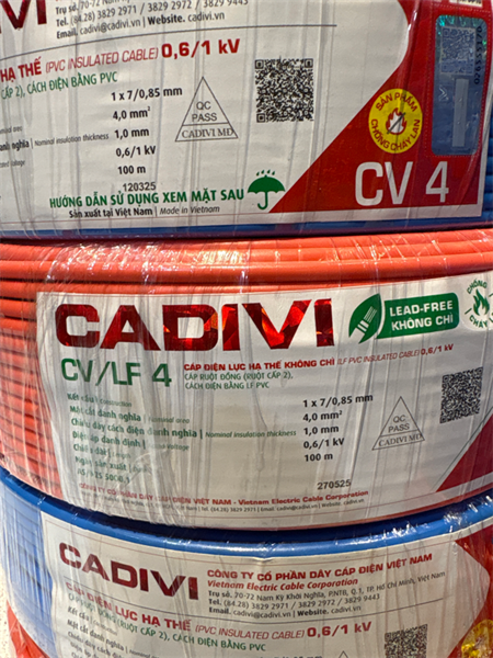 Dây đơn cadivi CV/LF 4.0