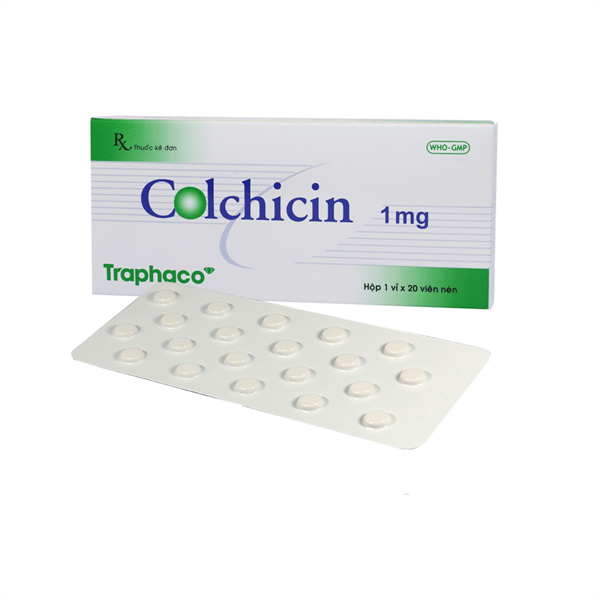 thuốc Colchicin 1mg Traphaco điều trị gout(hộp 1 vỉ x 20 viên)