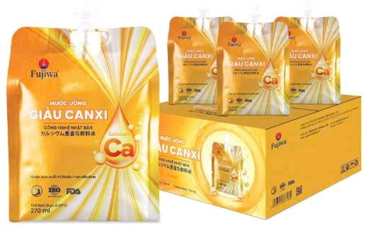 (KHÔNG XUẤT VÀO MÃ NÀY) Nước Uống Giàu Canxi Vị Cam (Túi 270ml) - Fujiwa
