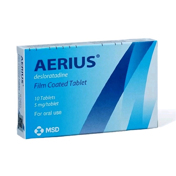 Thuốc Aerius 5mg (Desloratadine) ORGANON Trị viêm mũi dị ứng , mày đay (H*10viên)