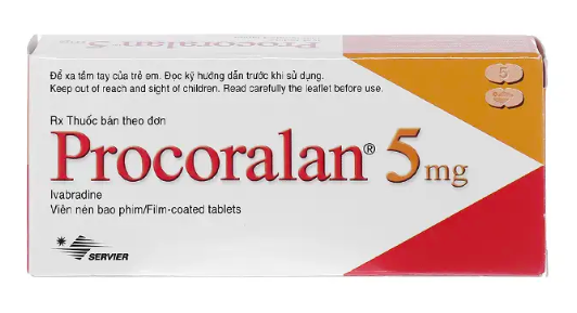 Thuốc Procoralan 5mg Điều trị đau thắt ngực, suy tim (H*4vỉ*14viên) - Pháp
