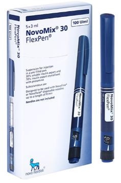 Novomix 30 Flexpen 100U/ml (Hộp 5bút x 3ml) - Novo Nordisk/Đan Mạch