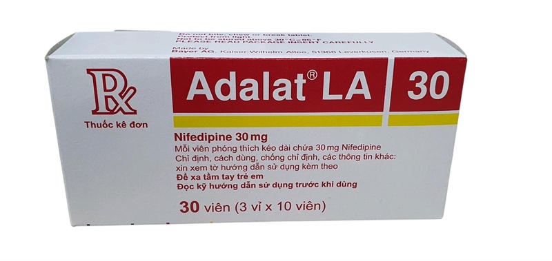 Thuốc Adalat LA 30mg Bayer Điều trị tăng huyết áp (Hộp 3 vỉ x 10 viên)