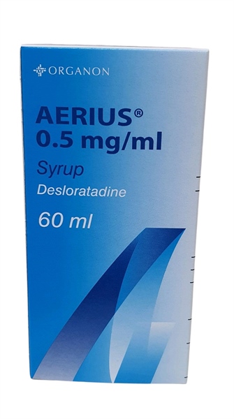 Thuốc Aerius 0.5/ml ORGANON Trị viêm mũi dị ứng, mày đay Lọ 60ml