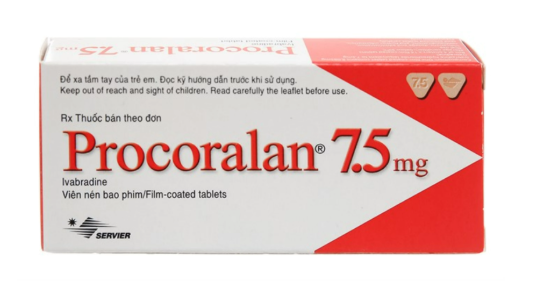 Thuốc Procoralan 7,5mg Điều trị đau thắt ngực, suy tim (H*4vỉ*14viên) - Pháp