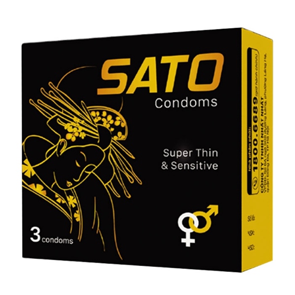 Bao cao su SATO Super Thin & Sensitive (Hộp*3cái) - Nhất Nhất