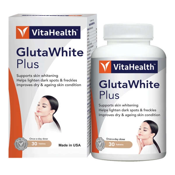 Viên uống VitaHealth GlutaWhite Plus hỗ trợ chống oxy hóa, giúp làm sáng da, đẹp da (Lọ 30 viên) - USA