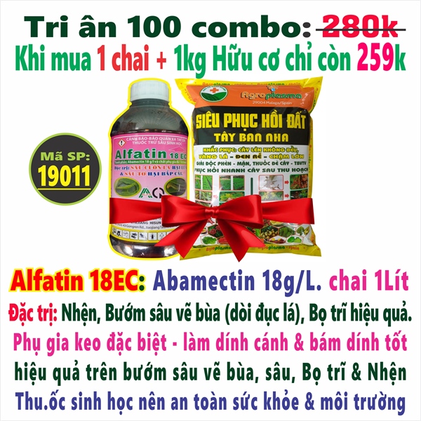 Combo Alfatin 1 Lít + 1Kg Phục Hồi Đất Hữu cơ TBN (3*)