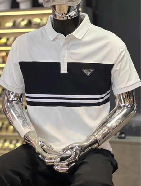 Thun Polo - Koren QCSHN5-3881 Trắng viền sọc logo Pra