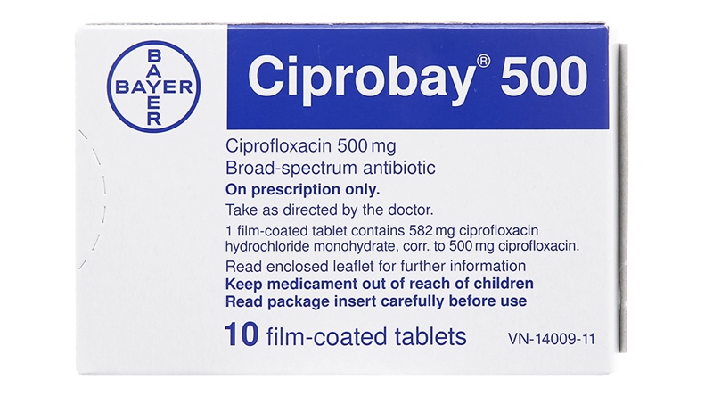 Thuốc Ciprobay 500mg- Bayer/Germany- Điều trị nhiễm khuẩn- H*10viên