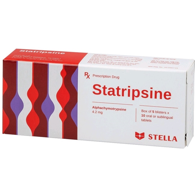 Thuốc Statripsine Stella (Hộp 5 vỉ x 10 viên) điều trị phù nề sau chấn thương, bỏng