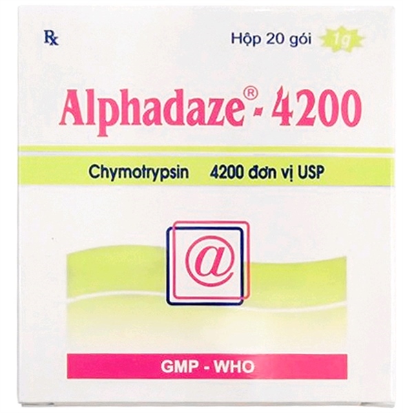 Thuốc Alphadaze-4200 Usa-Nic điều trị các trường hợp phù nề do chấn thương (Hộp 20 gói x 1g)