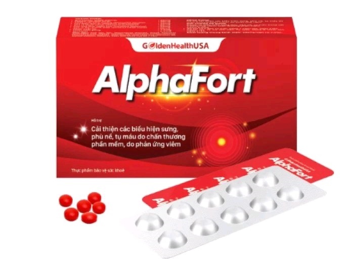 Viên uống Alphafort Golden Health hỗ trợ giảm các triệu chứng sưng, phù nề, tụ máu (H*10vỉ*10viên)