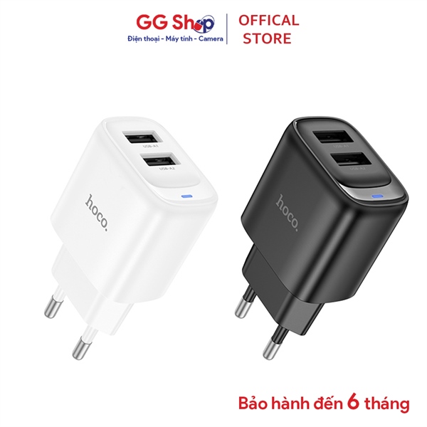 Củ Sạc Hoco 2 Cổng USB, Dùng Sạc Nhiều Thiết Bị Cùng Lúc