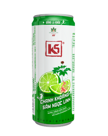 K5 Nước Tăng Lực Sâm Ngọc Linh Vị Chanh 320Ml