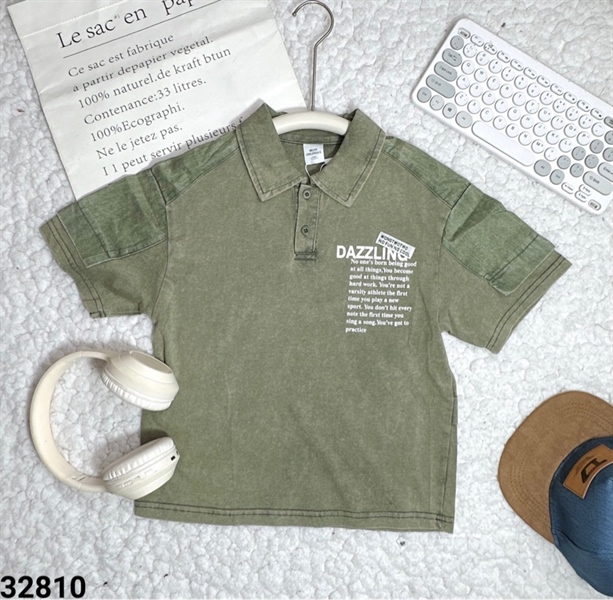 32810-Áo Polo In chữ Dazzling XSD