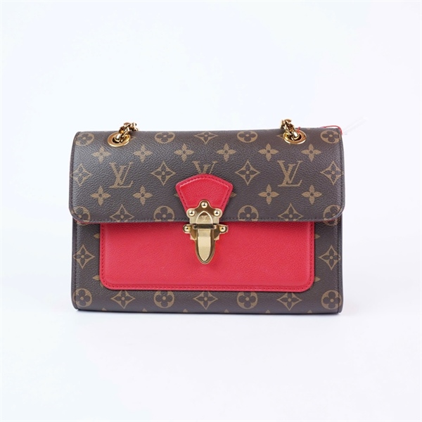 Túi LV Victorie hoa nâu phối đỏ (CA0187) sz26 (A-T) KG+