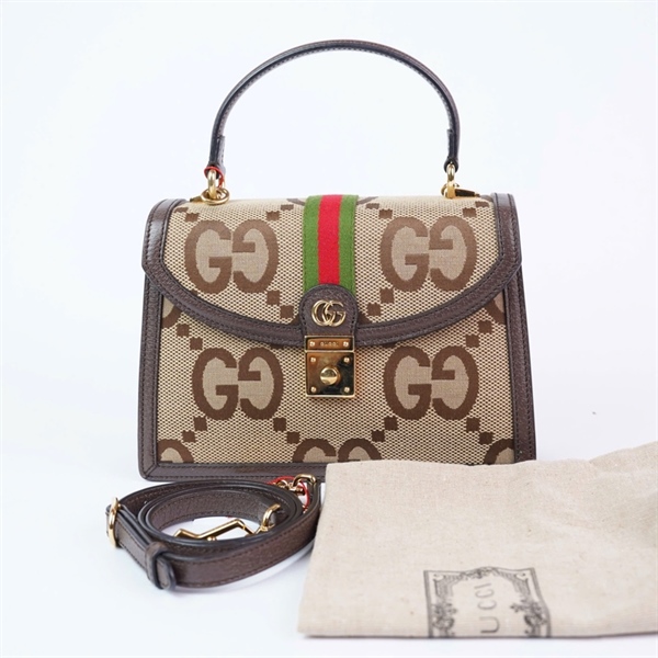 Túi GG Ophidia Handle nâu (B03764617) (HT) +