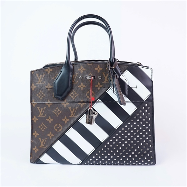 Túi LV City Steamer hoa nâu đính cườm kèm ổ+ 2 chìa (DU1126) sz31 (A-T) KG+